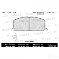 Тормозные колодки дисковые, комплект MILES 1420578100 D 6USF1 E100211