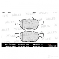 Тормозные колодки дисковые, комплект MILES L472 EVM 1420603229 E100101