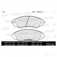 Тормозные колодки дисковые, комплект MILES E100012 1420578087 5 X685