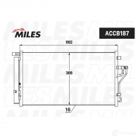 Радиатор кондиционера MILES 1420598801 XZ GKI ACCB187 - Изображение 3