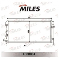 Радиатор кондиционера MILES 1420598756 ACCB064 DVQ 8R - Изображение 3