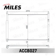 Радиатор кондиционера MILES 1420598726 ACCB027 H0PBQ X - Изображение 3