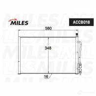Радиатор кондиционера MILES 1420598717 3YR X13 ACCB018 - Изображение 3