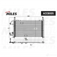 Радиатор кондиционера MILES 1420598704 ACCB005 E33 E6J - Изображение 3