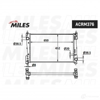 Радиатор охлаждения двигателя MILES N J2VS 1420599225 ACRM376 - Изображение 3