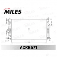 Радиатор охлаждения двигателя MILES 1436966019 ACRB571 C 6E16T