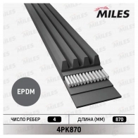 Приводной ремень поликлиновой MILES 1436965496 4PK870 PCI 5KF