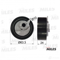 Натяжной ролик ГРМ MILES AG02064 1420599248 2DT W3 - Изображение 2