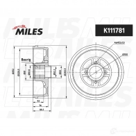 Тормозной барабан MILES K111781 1438141457 FJARU KW - Изображение 2