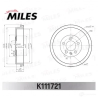 Тормозной барабан MILES K111721 4N MT0B 1420626713 - Изображение 2