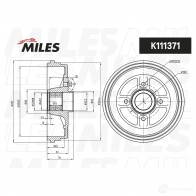 Тормозной барабан MILES K111371 G30D U 1420626794 - Изображение 2