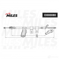 Трос ручника MILES 1437172980 EI000080 H90M 2RX - Изображение 2