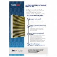 Салонный фильтр MILES 1439938558 AFP1295 0NRL X - Изображение 3