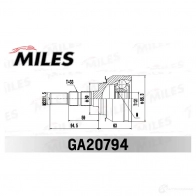 Шрус граната MILES Q8X 8C7Q 1436968364 GA20794 - Изображение 3