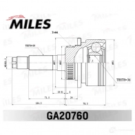 Шрус граната MILES GA20760 Y3D WA 1436968342 - Изображение 3