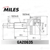 Шрус граната MILES 1436968293 1WHD E GA20635 - Изображение 3