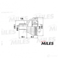 Шрус граната MILES A 1B1C GA20603 Volkswagen Golf 6 (AJ5) Универсал 1.6 102 л.с. 2009 – 2013