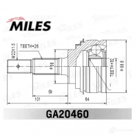 Шрус граната MILES T N9GKT7 GA20460 1420603915 - Изображение 3