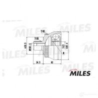 Шрус граната MILES Audi A4 (B7) 3 Седан 2.0 Tdi Quattro 140 л.с. 2006 – 2008 GA20028 U4 IY97