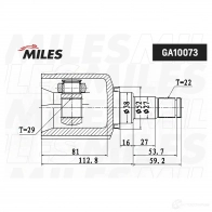Шрус граната MILES GA10073 1420620639 0AVG 4B8 - Изображение 3