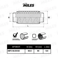 Гофра глушителя MILES HBFC60.5X120 ZVN3 QPT 1420602479 - Изображение 2