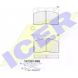Тормозные колодки, дисковые, комплект ICER 1507387 29139 141357-066 2903 7
