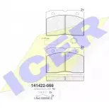 Тормозные колодки, дисковые, комплект ICER 29140 1507396 2104 8 141422-066