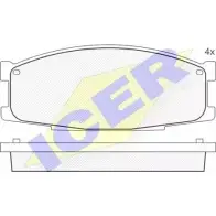 Тормозные колодки, дисковые, комплект ICER 141505 235 01 C2B6OSU 1507407