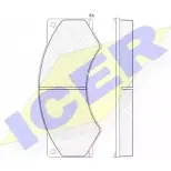 Тормозные колодки, дисковые, комплект ICER 150764 2901 7 1507477 DENNQR