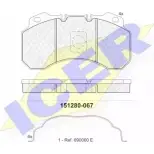 Тормозные колодки, дисковые, комплект ICER 1507560 K97QD 151280 291 00