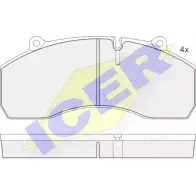 Тормозные колодки, дисковые, комплект ICER 1507575 D1441-8577 151423 2 9120