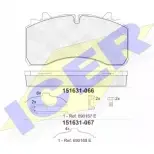 Тормозные колодки, дисковые, комплект ICER D1777-9007 1507599 151631-066 2 9162