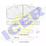 Тормозные колодки, дисковые, комплект ICER 2917 3 151841-122 1507619 29203