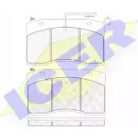 Тормозные колодки, дисковые, комплект ICER 2907 4 29075 160832 1507664