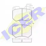 Тормозные колодки, дисковые, комплект ICER 20483 1507939 180314 2 0452