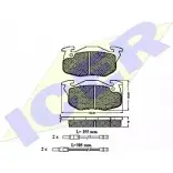 Тормозные колодки, дисковые, комплект ICER 180867 2 1414 1508328 21415