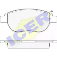 Тормозные колодки, дисковые, комплект ICER 181429 D1541-8749 1508732 2 3600