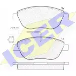 Тормозные колодки, дисковые, комплект ICER Fiat Multipla (186) 1 Минивэн 1.6 16V GPL 103 л.с. 2001 – 2010 23 708 23709 181440