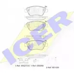 Тормозные колодки, дисковые, комплект ICER 23982 181810-203 2370 7 1509113