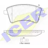 Тормозные колодки, дисковые, комплект ICER 1509148 181854-200 2 4693 O3BHZJ