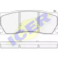 Тормозные колодки, дисковые, комплект ICER 1509323 2 4850 182016 D1355-8464