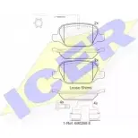 Тормозные колодки, дисковые, комплект ICER 25637 Fiat Linea 23 517 182037-203