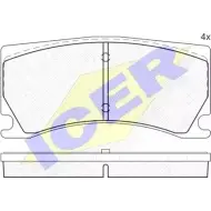 Тормозные колодки, дисковые, комплект ICER D1356-8465 2485 1 182041 1509351