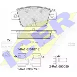 Тормозные колодки, дисковые, комплект ICER 25526 182043 Fiat Multipla (186) 1 Минивэн 1.6 16V GPL 103 л.с. 2001 – 2010 237 14