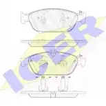 Тормозные колодки, дисковые, комплект ICER 1509418 25590 2 5158 182103