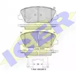 Тормозные колодки, дисковые, комплект ICER 182239 1509552 WNS7KJ5 D1827-890 4