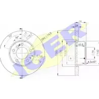 Тормозной диск ICER 1510440 78BD3405-2 LG3LOK 9JPE5 7V