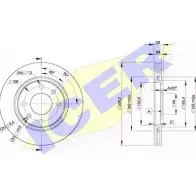 Тормозной диск ICER W5W4 8 78BD9406-2 T2T5WE5 1510898