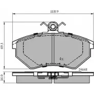 Тормозные колодки, дисковые, комплект NATIONAL MXXCF0 1677281 205 74 NP2600