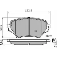 Тормозные колодки, дисковые, комплект NATIONAL NP2662 2429 7 F4R6GD 1677343